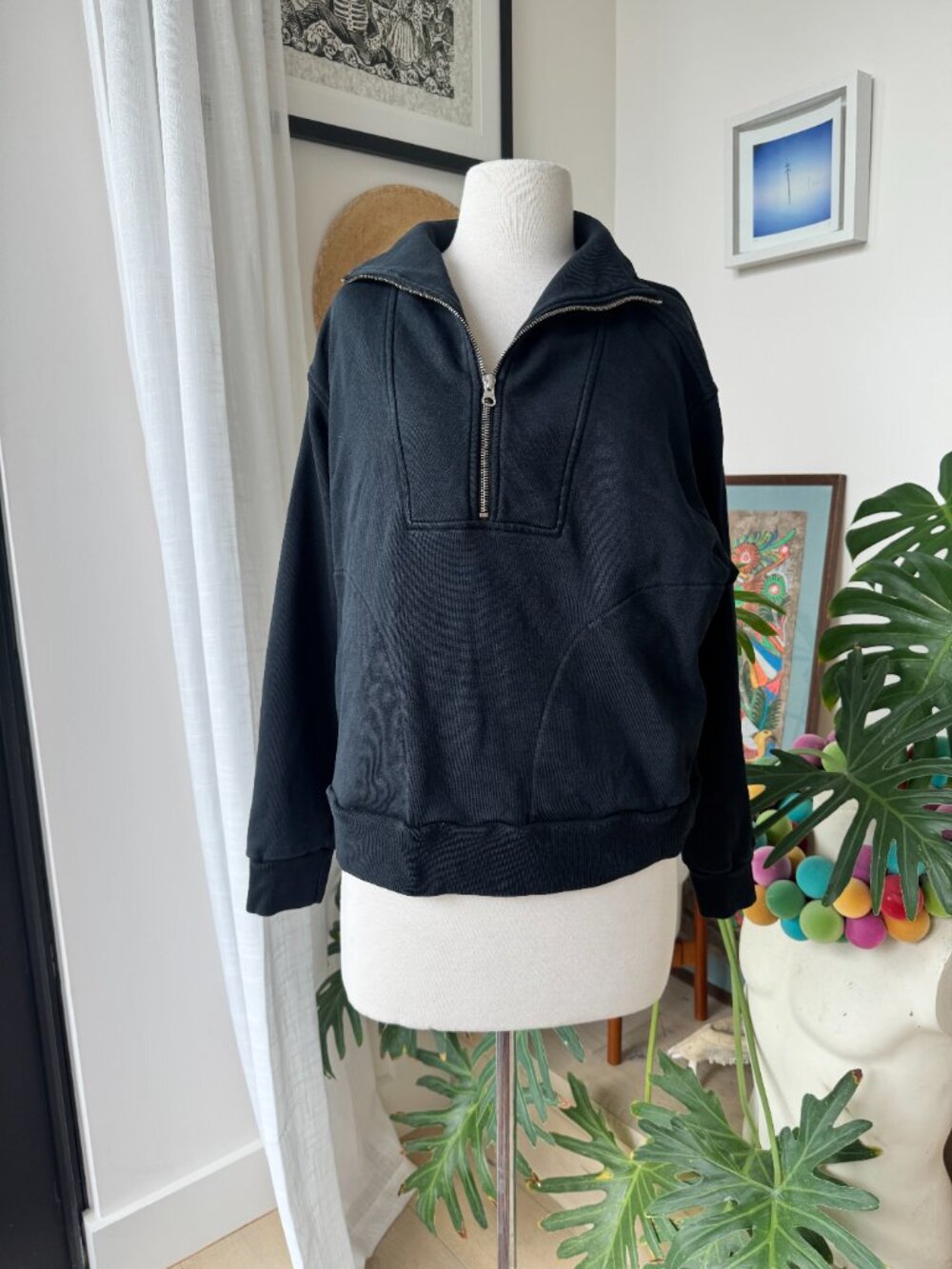 Everlane The Track Half Zip Pullover Black M Med - Picture 2 of 14